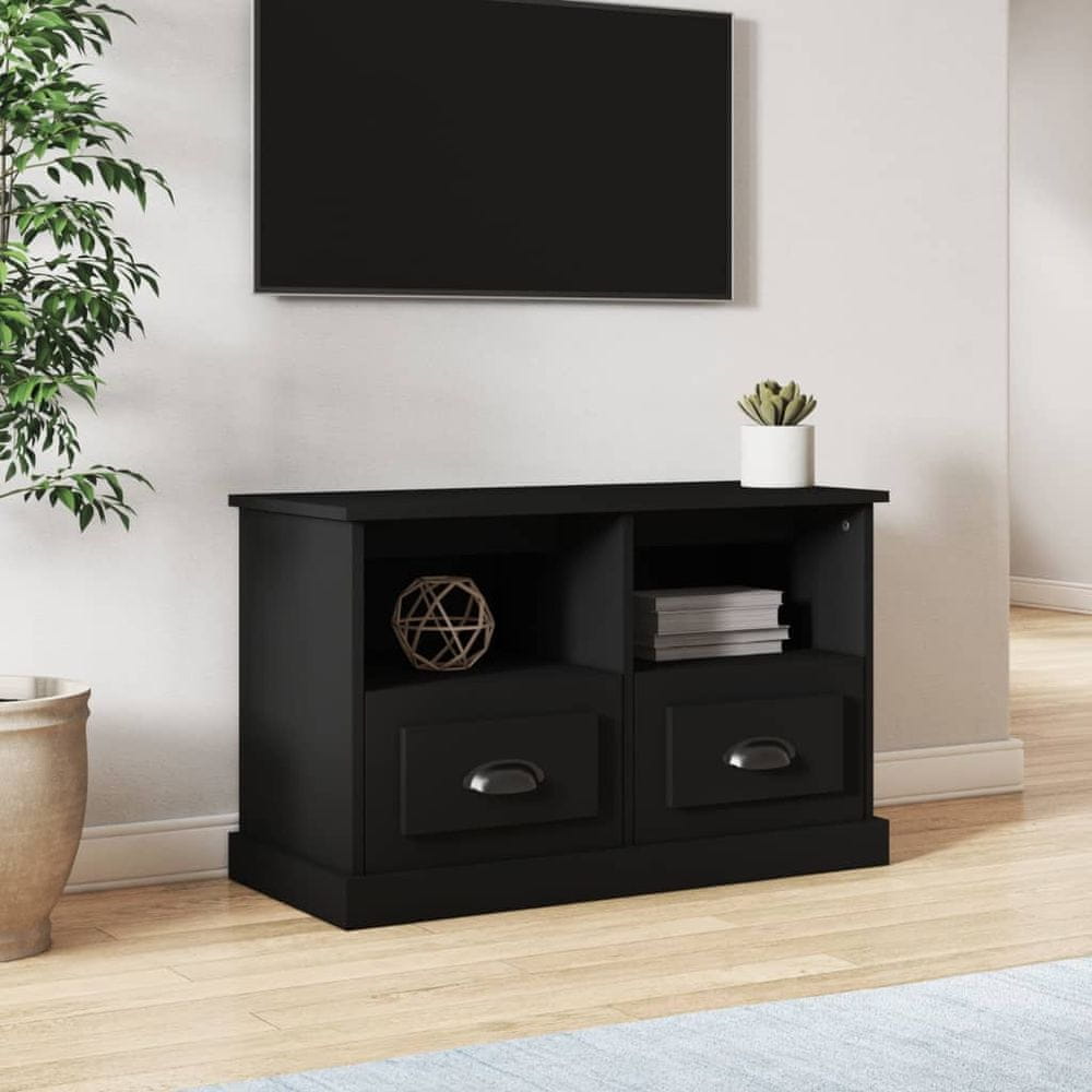 Vidaxl TV skrinka čierna 80x35x50 cm spracované drevo